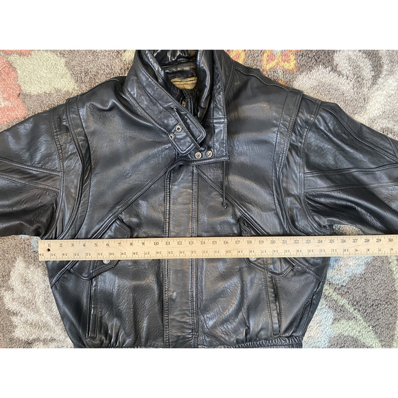 Pelle Studios Mens Leather Jacket Size XL Vintage Punk Rocker Moto 80s Coat - Picture 7 of 15